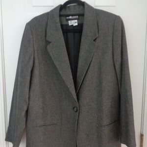 Sag Harbor Wool Rich Blend Gray Blazer Size 14P